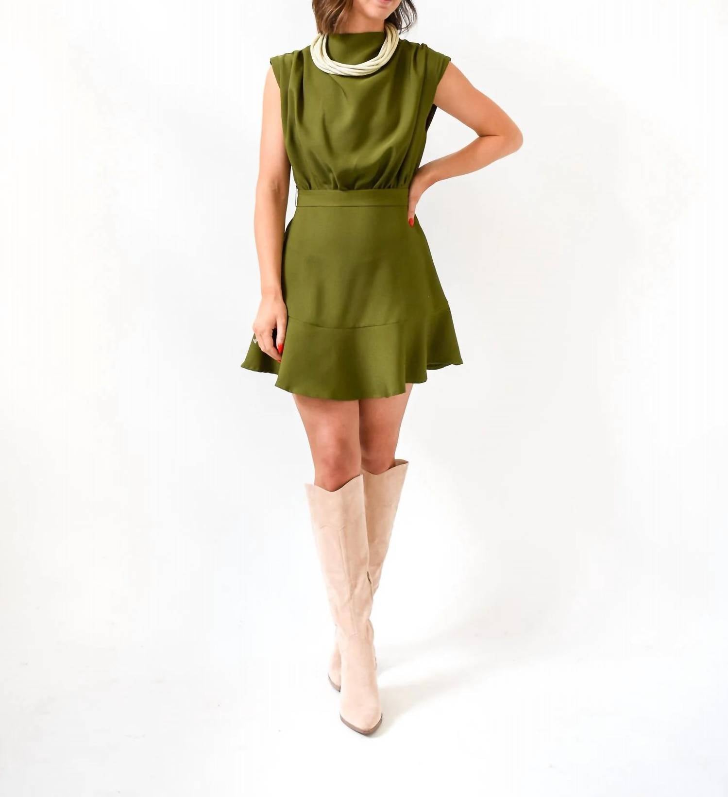 Glam - Cowl Me Maybe Tie Waist Dress
