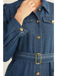 Jodifl So Needy Maxi Dress in blue denim - women's dress - view 4
