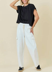 Day + Moon - Washed Denim Cargo Pants