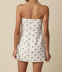 Olivaceous - The Annie Polka Dot Strapless Romper