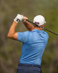 Flags & Anthem Mvp Polo Shirt in blue floral - men's shirt - alternate view