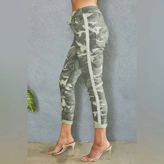 Venti6 - Crinkle Jogger With Stud Side Stripe