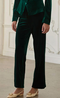 SKIES ARE BLUE Meet Me Under The Mistletoe Pant in hunter green - women's pants