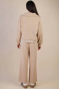 Very J - Textured Knit Casual Top And Pants Set