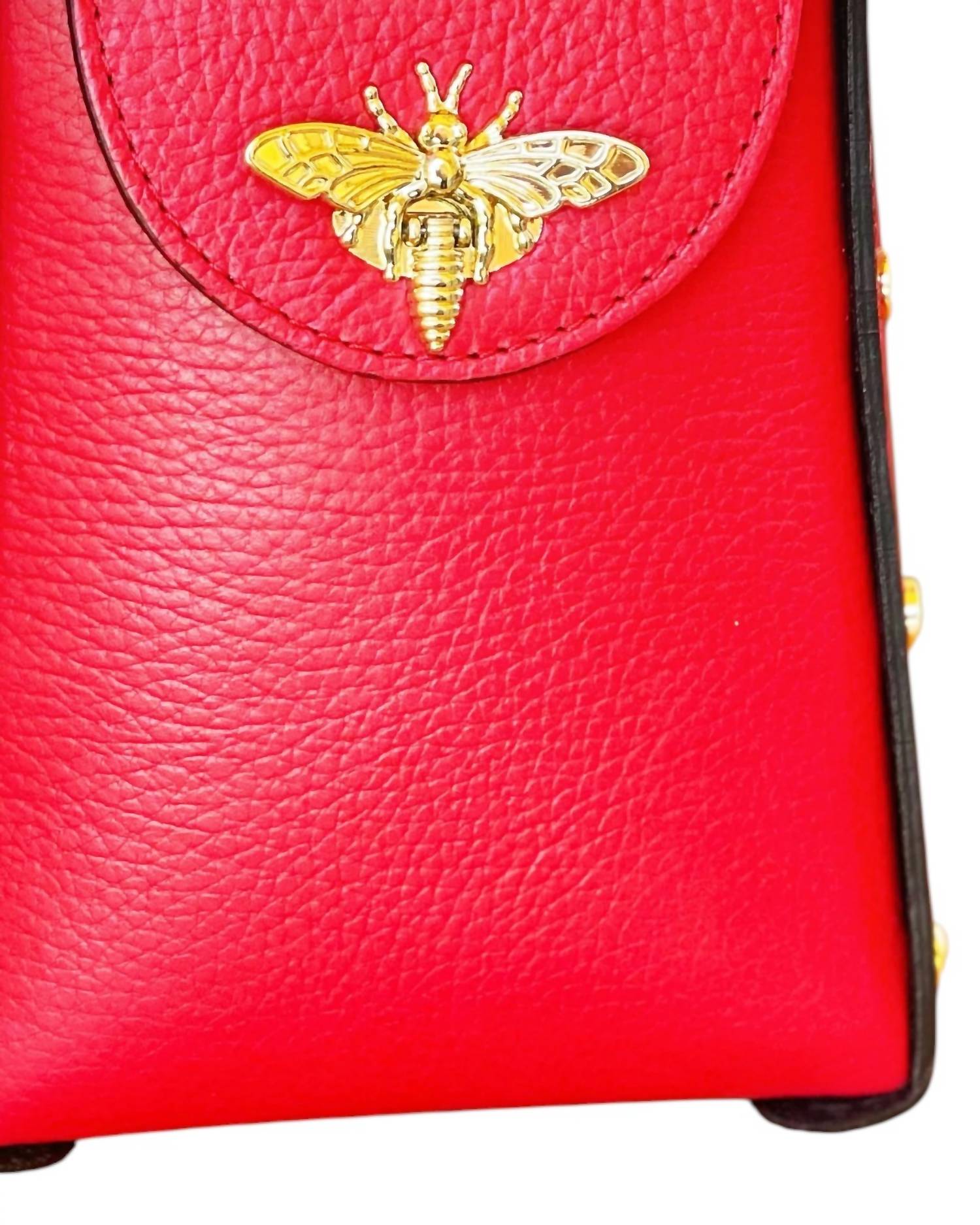 Jijou Capri - Women's Bumblebee Leather Cellphone Case Bag