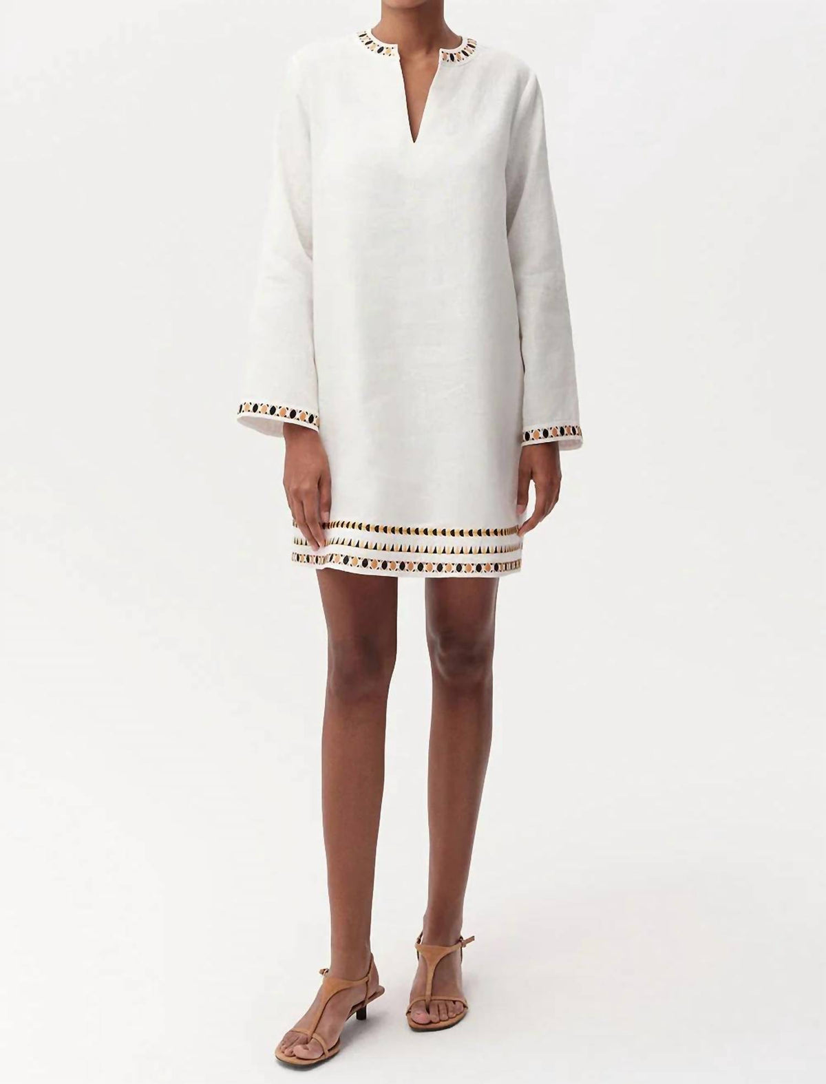 Exquise - Long Sleeve Linen Mini Dress