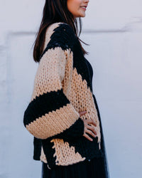 Elan - Chunky Knit Stripe Cardigan