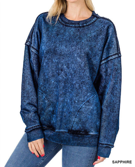 Zenana - French Terry Mineral Wash Sweatshirt