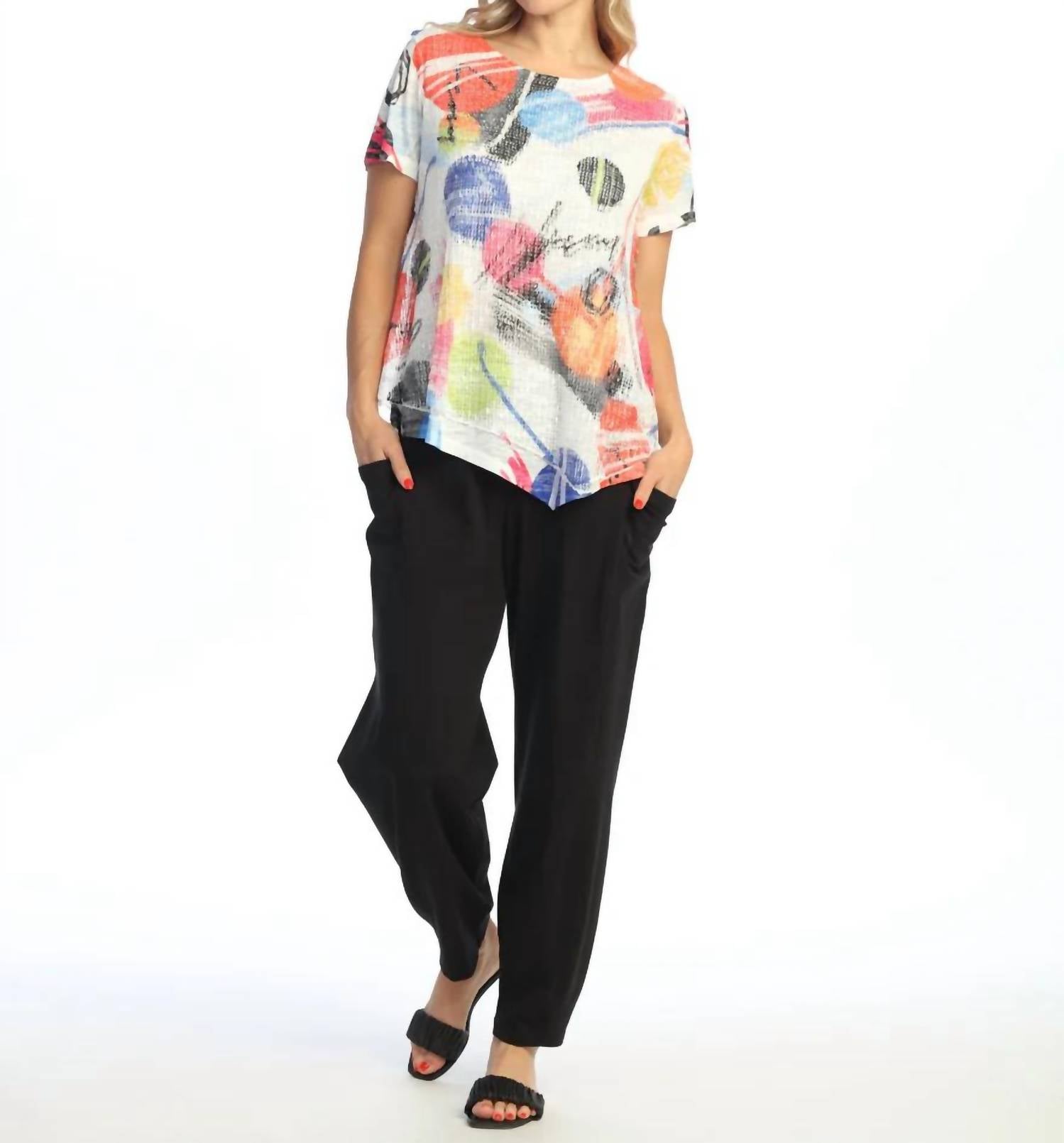 Jess & Jane - Estella Boucle Mesh Asymmetric Top
