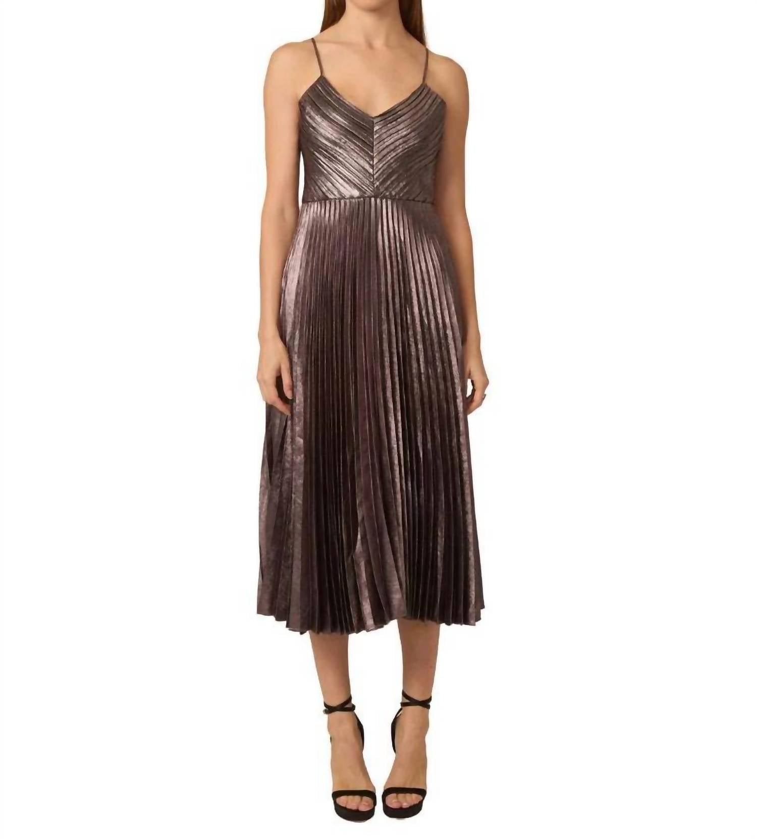 GILNER FARRAR Indie Midi Dress in silver - women's dress