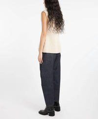 LAUREN MANOOGIAN Handknit Peplum Shell Vest in alabaster - women's jacket - detail view