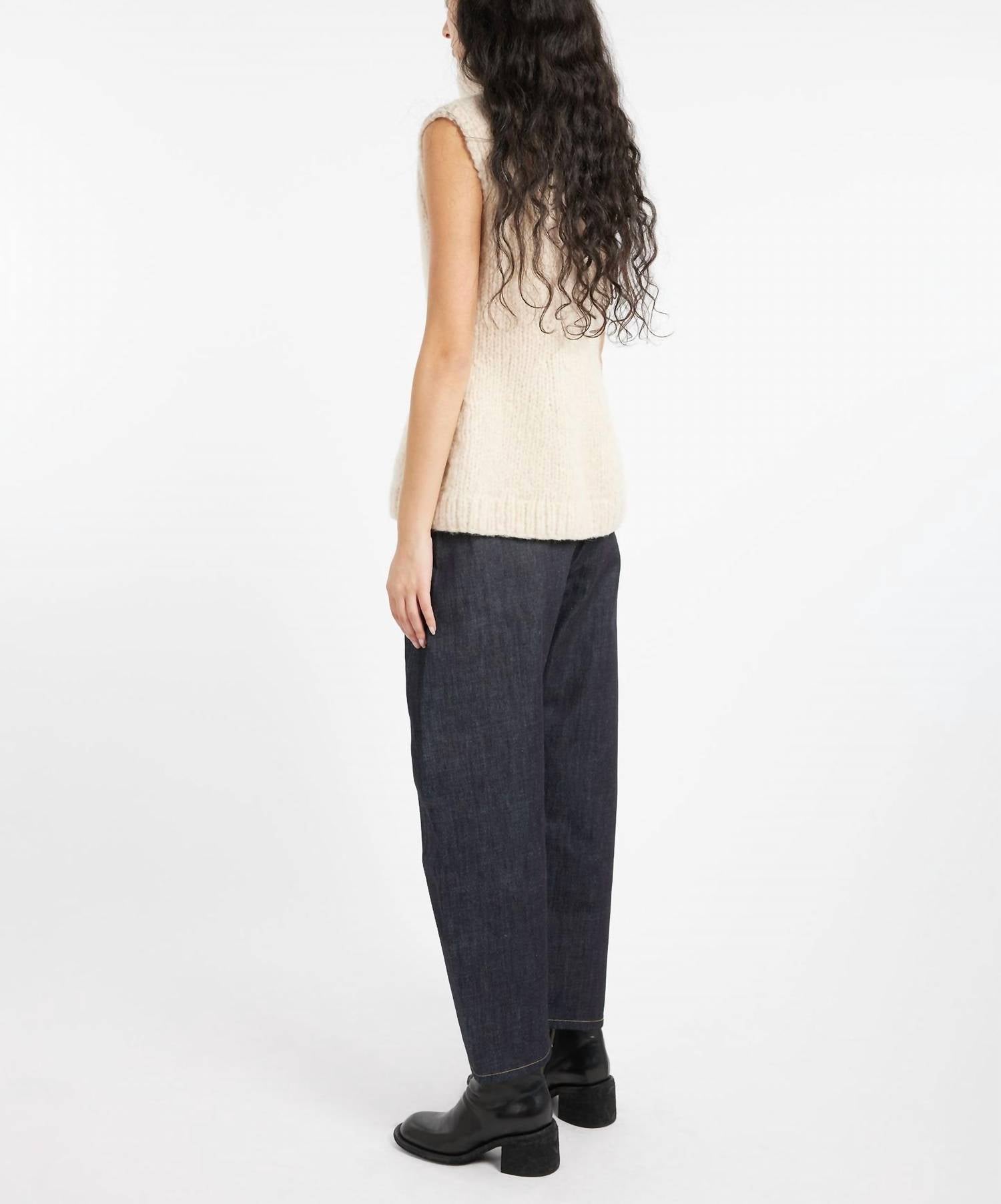 LAUREN MANOOGIAN Handknit Peplum Shell Vest in alabaster - women's jacket - detail view