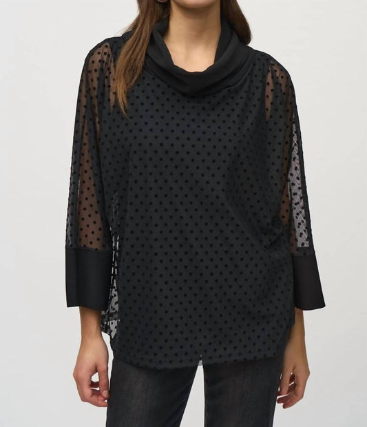 Joseph Ribkoff - Dot Mesh Silky Knit Layered Tunic Top