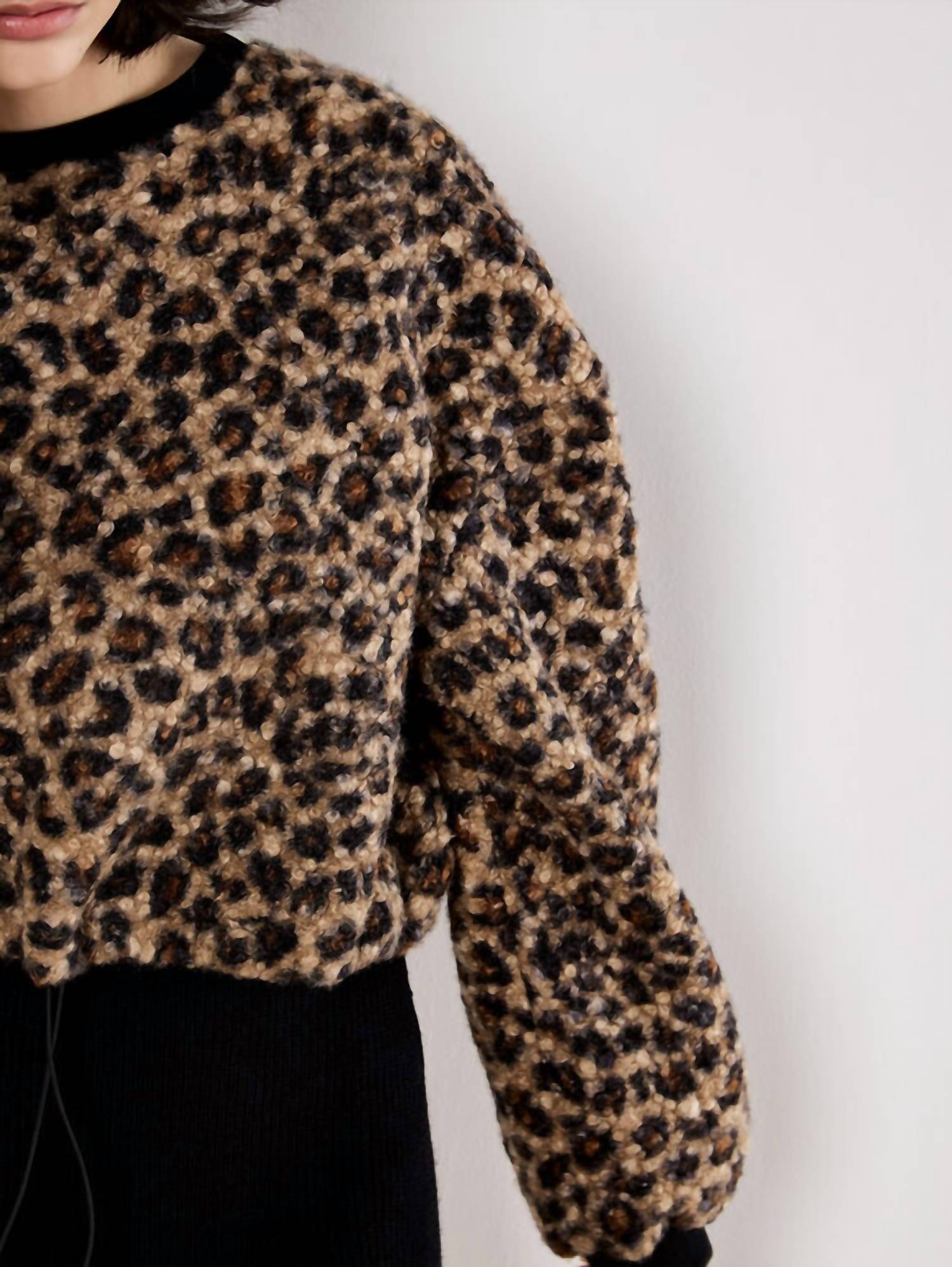 Apricot - Leopard Boucle Tie Top