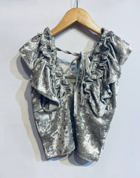 Girl's Velvet Ruffle Top