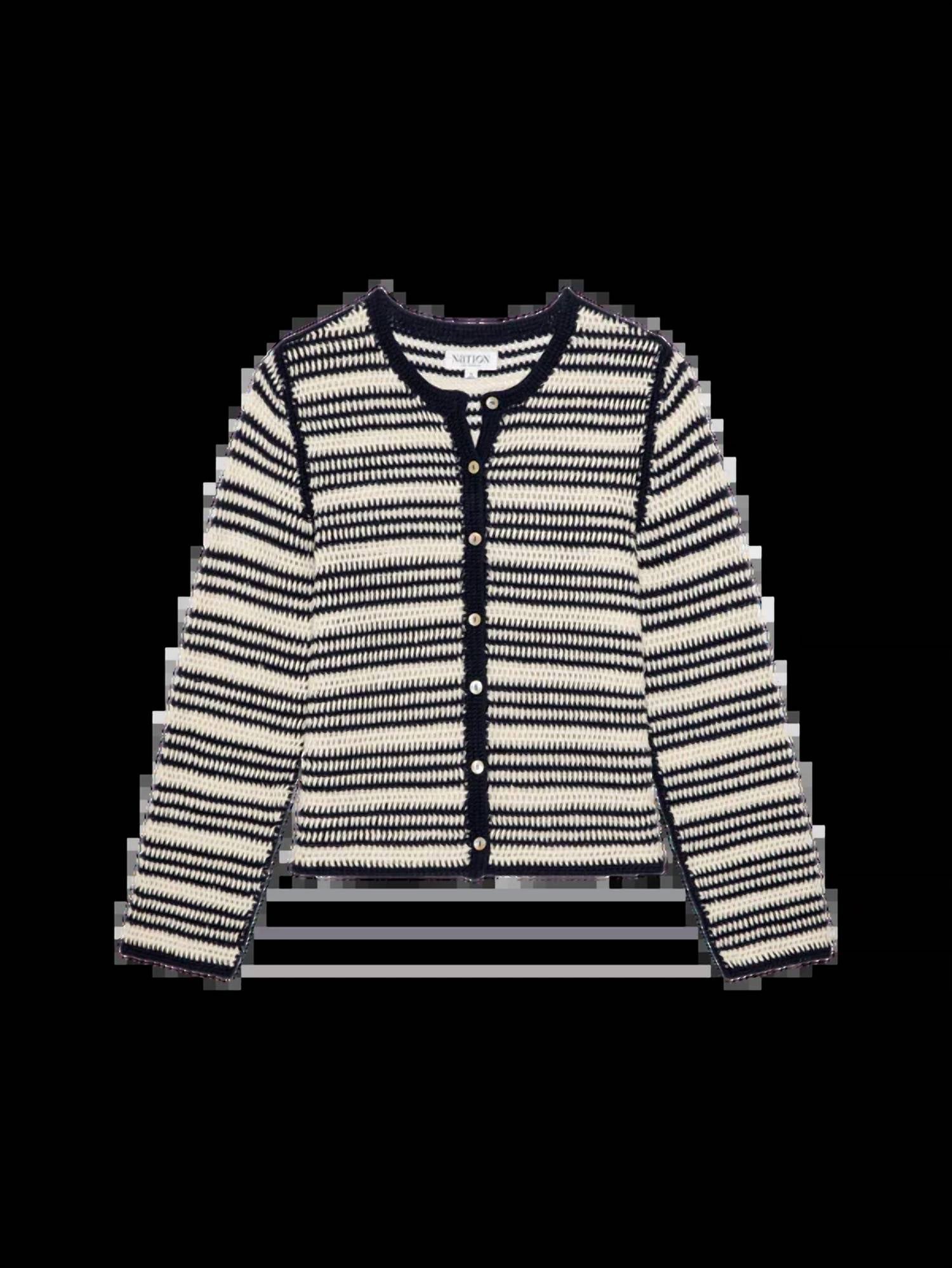 Nation LTD Courtney Crochet Cardigan in seascape stripe - women's cardigan - view 6