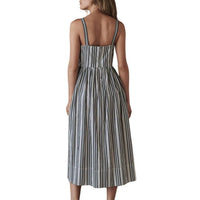 THE GREAT. The Reyes Dress in parchment stripe - women's dress - view 6