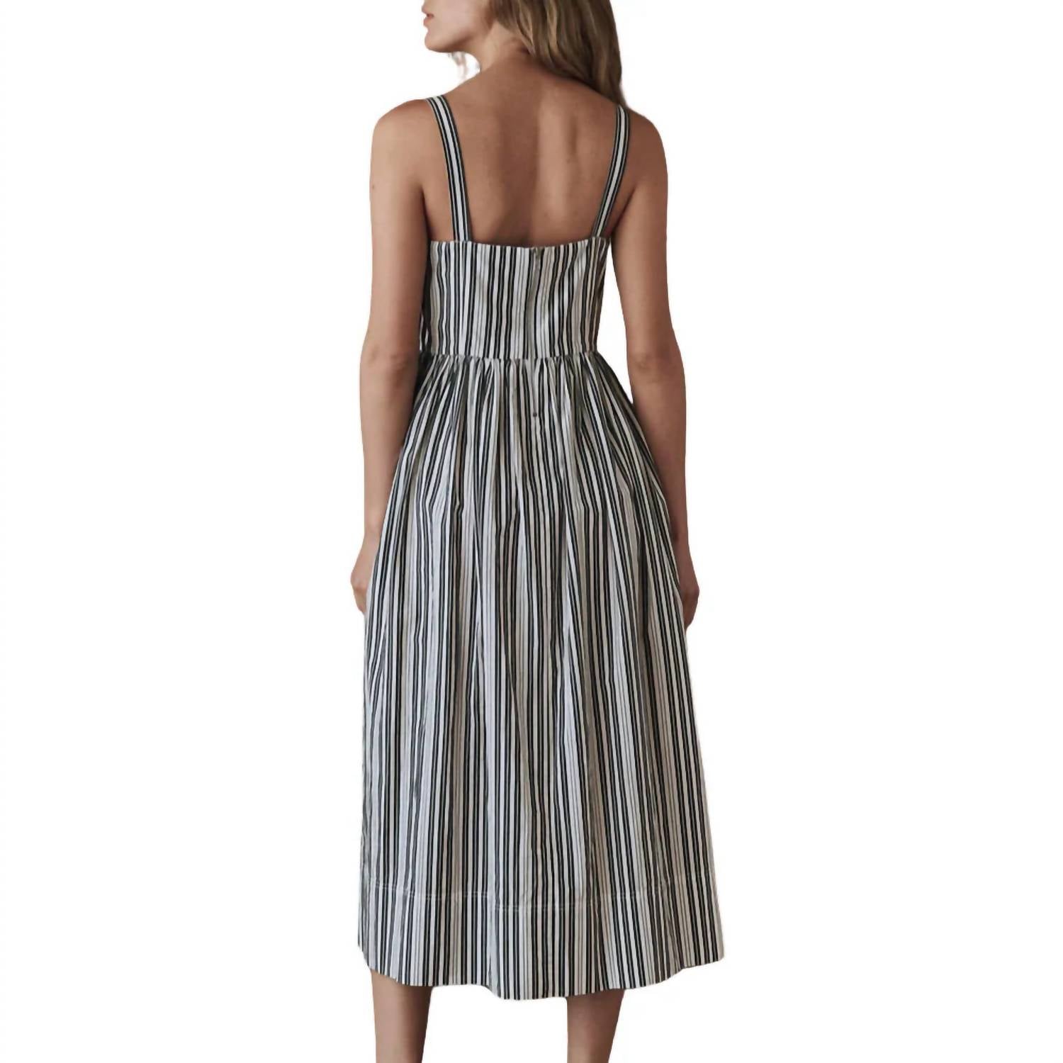 THE GREAT. The Reyes Dress in parchment stripe - women's dress - view 6