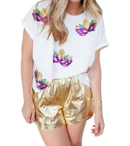 Tcec - Megan High Waisted Metallic Shorts