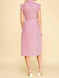 Pinch - Striped Button Down Midi Dress