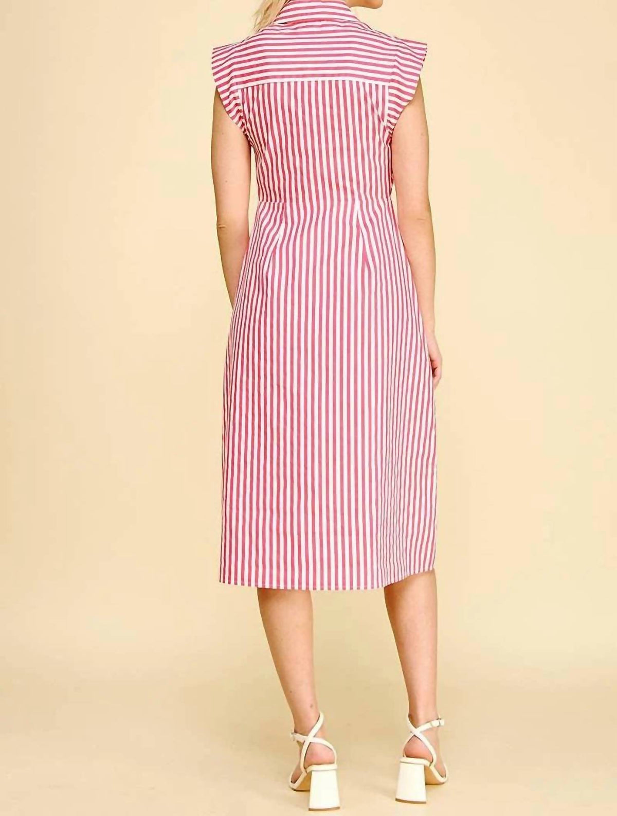 Pinch - Striped Button Down Midi Dress