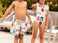 Pink Chicken - Boy's Swim Trunks