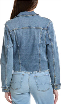7 For All Mankind Classic Trucker Jacket in love soul - women's jacket - detail view