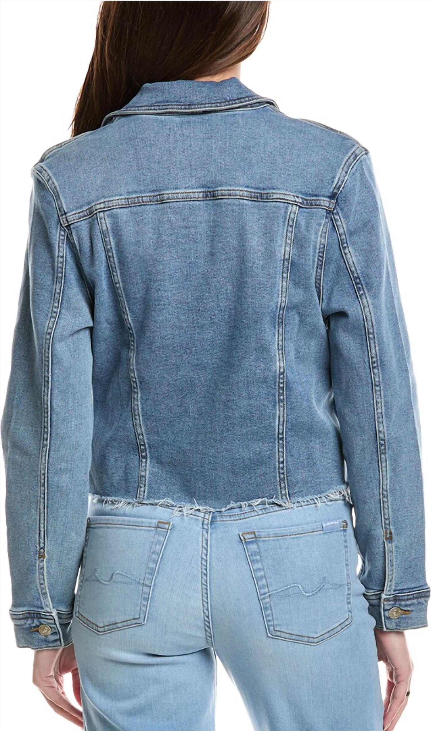 7 For All Mankind Classic Trucker Jacket in love soul - women's jacket - detail view