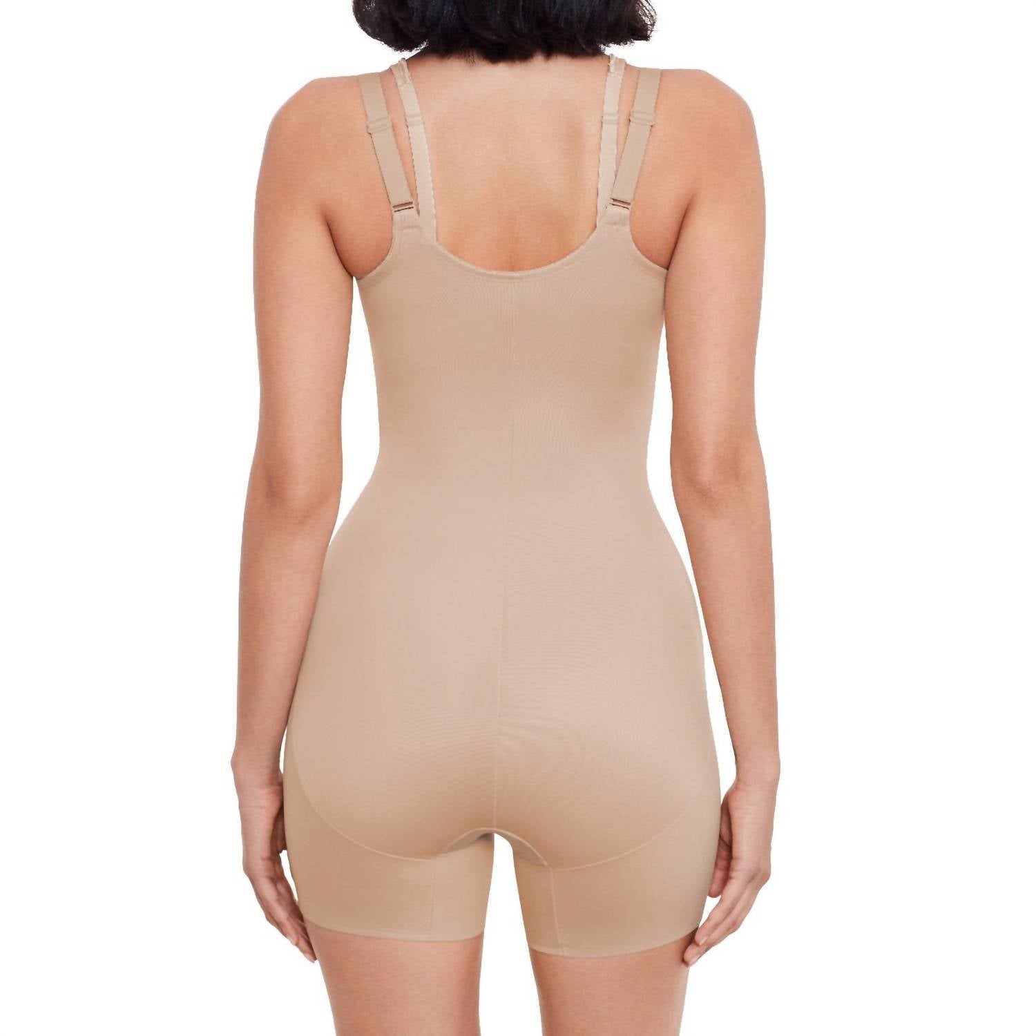 Miraclesuit Instant Tummy Tuck Open-bust Bodysuit Shorts in beige - women's shirt - detail view