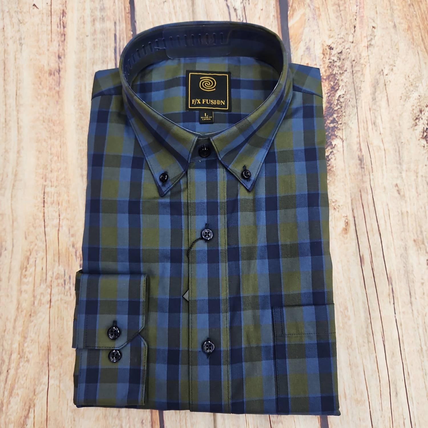 F/X Fusion - Men's Stacked Check Button Up Shirt