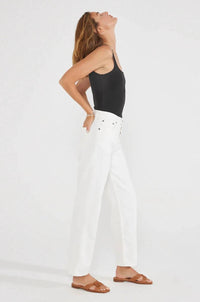 ETICA Tyler Straight Leg Jeans in white - women's jeans - detail view