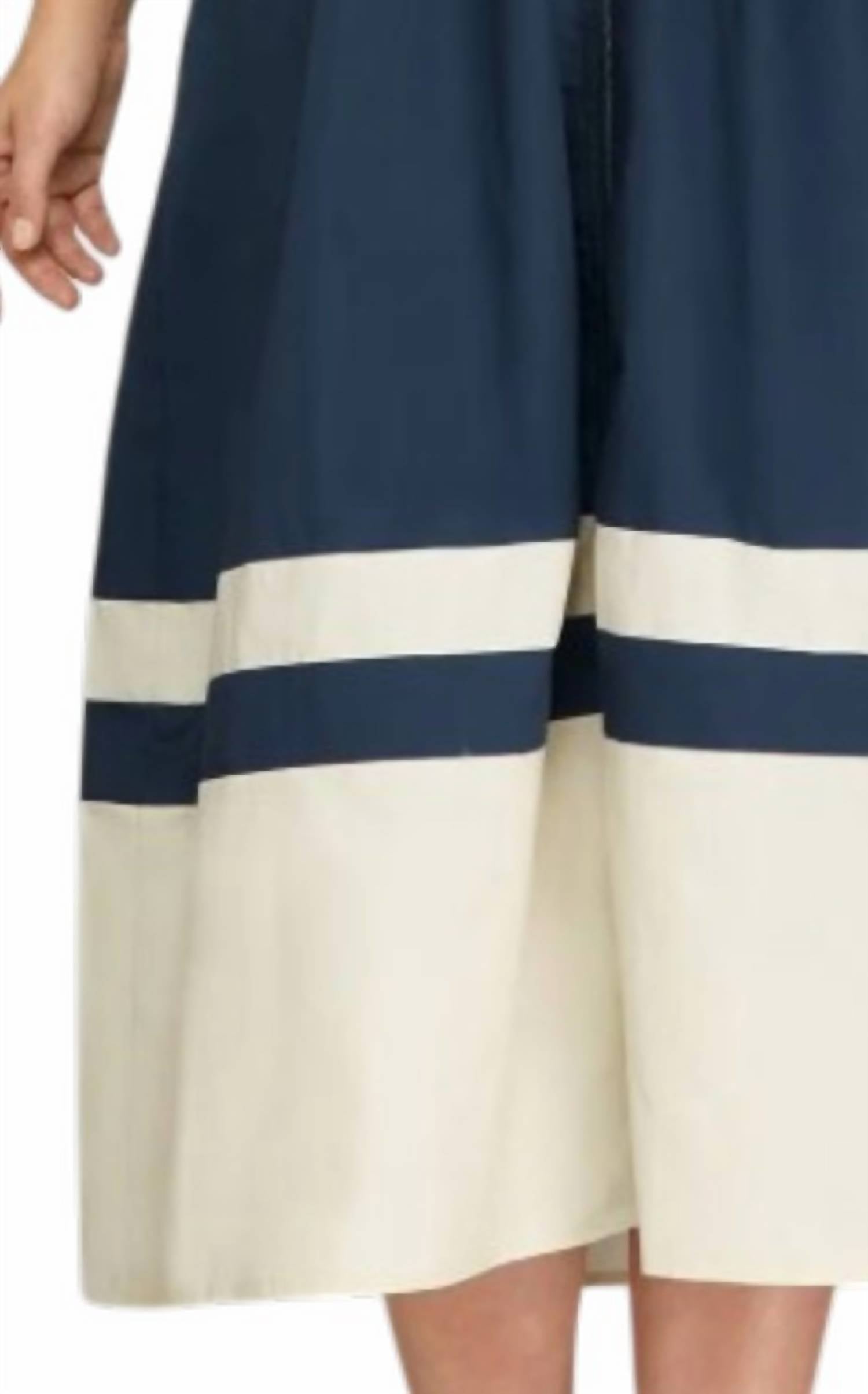 She + Sky - Bubble Sleeve Front Zip Midi Dress With Pockets