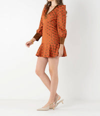 Emily McCarthy Jenny Mini Dress in tangerine mod - women's dress - alternate view