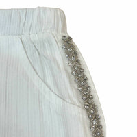 Doe A Dear - Girl's Embellish Trim Wide Leg Pant