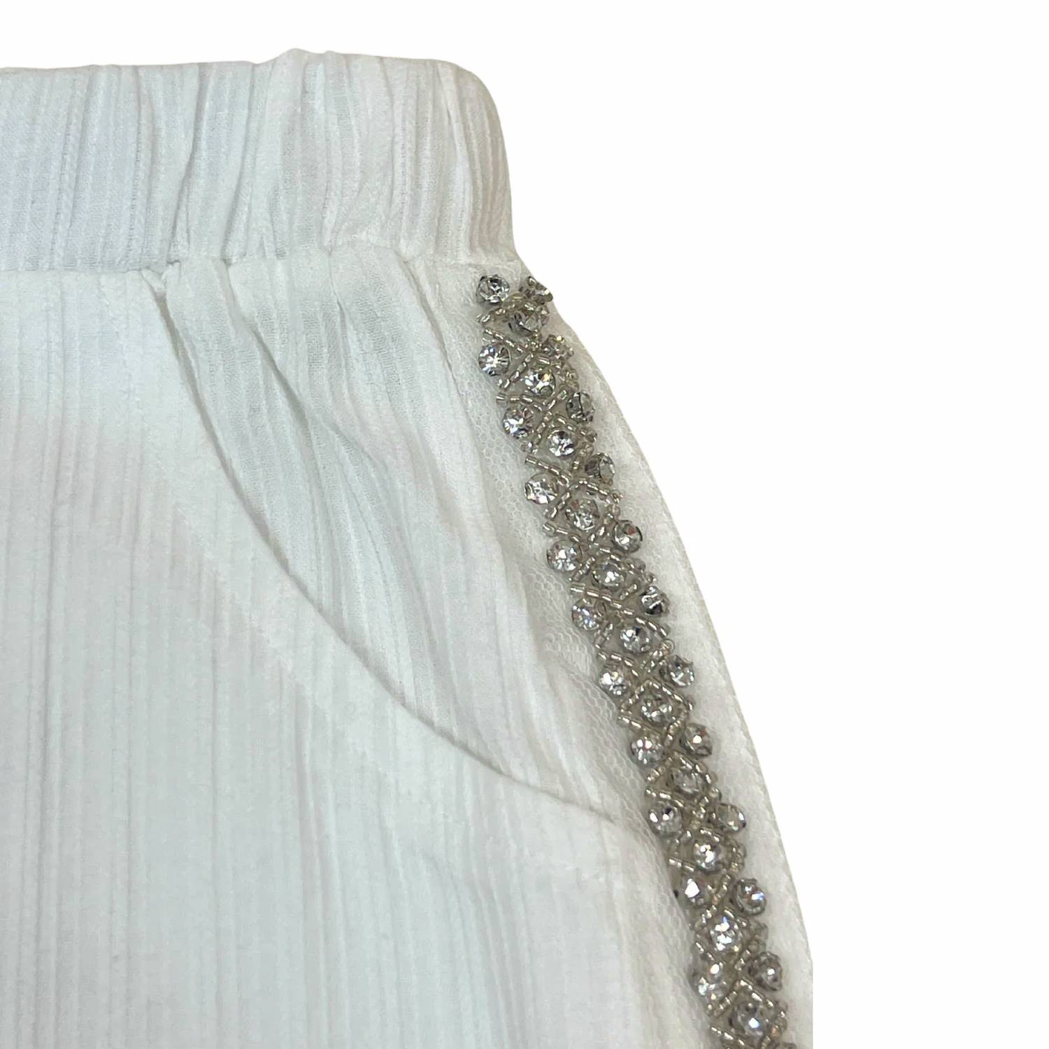 Doe A Dear - Girl's Embellish Trim Wide Leg Pant