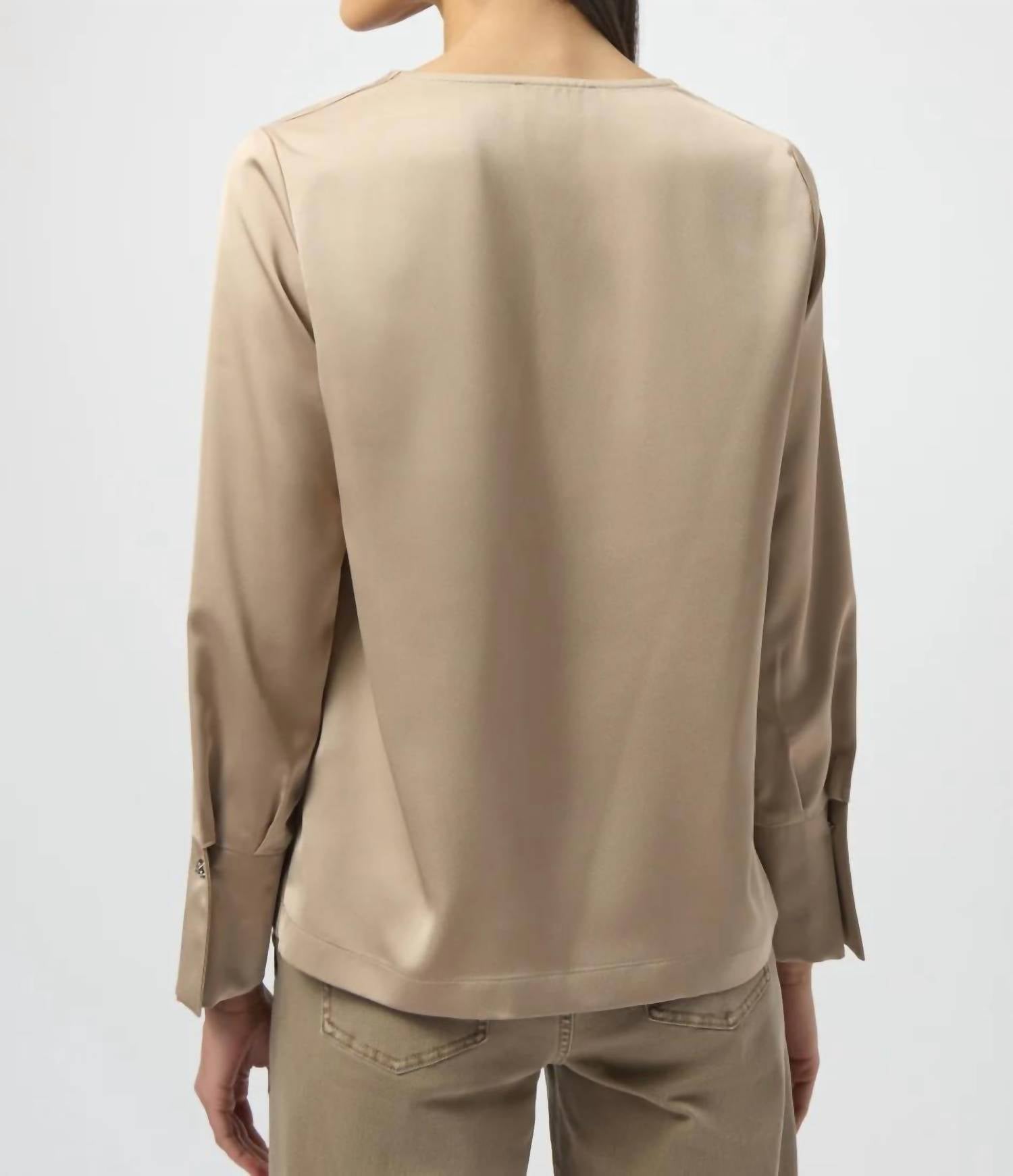 Joseph Ribkoff Silky Long Sleeve Top in fawn - women's long sleeve top - alternate view