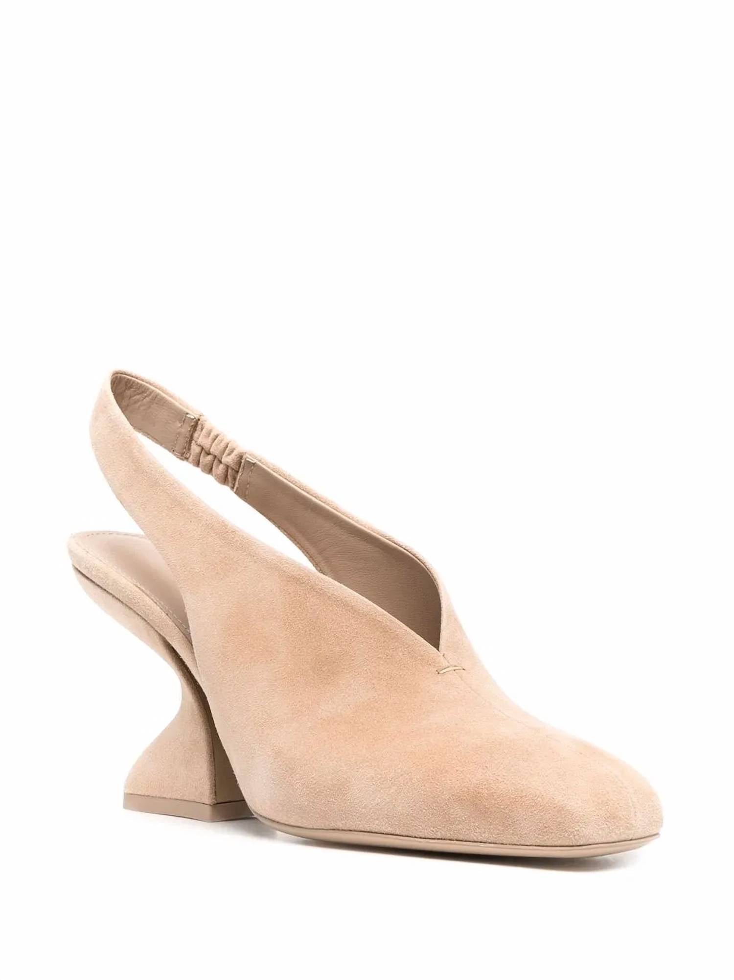 Salvatore Ferragamo Women's F-heel 100mm Slingback Pumps in beige - women's heels - view 75