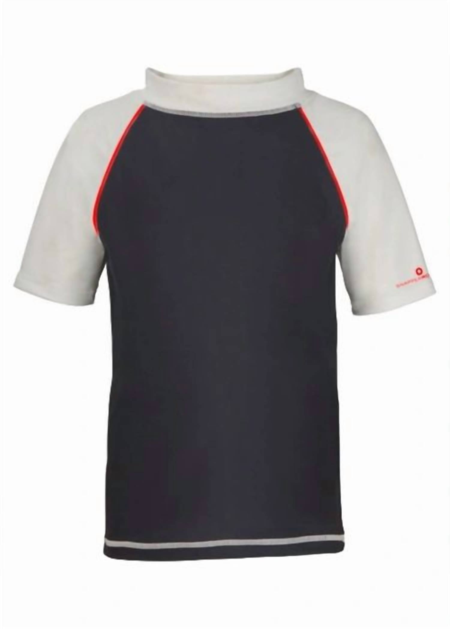 SNAPPER ROCK Boys Short Sleeve Rashguard in slate white - kids' item - detail view