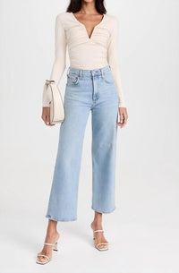 Susana Monaco - V-neck Gathered Long Sleeve Top