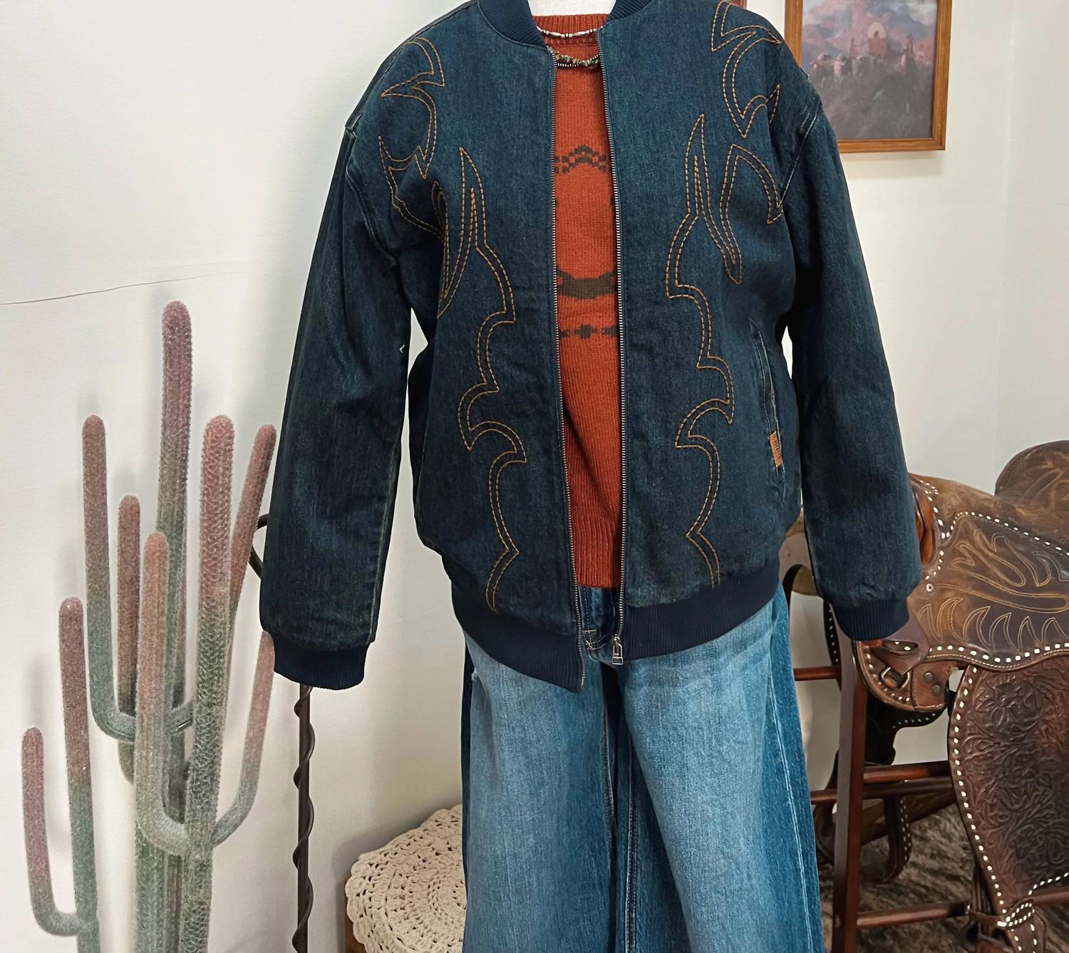 Rock & Roll Denim - Women's Western Embroidered Bomber Jacket