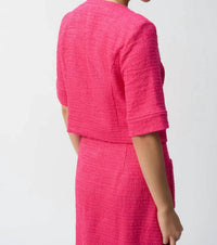 Joseph Ribkoff - Bouclé 3/4 Sleeves Cropped Jacket