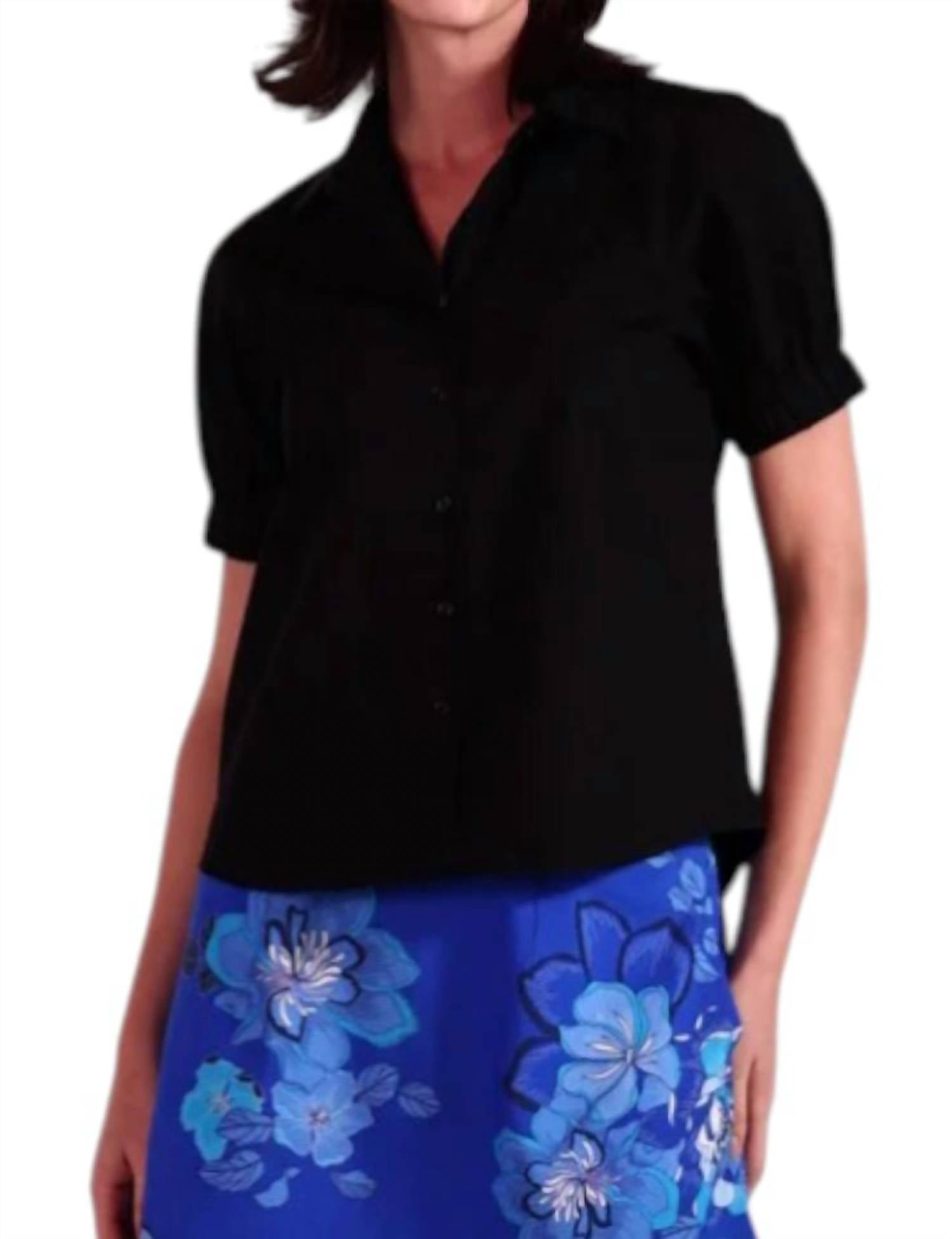 Maude Clover Top in black - women's blouse
