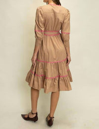 Heyson - Scallop Trim Tiered Midi Dress