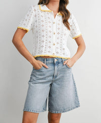 Buttermelon - Ada Pointelle Knit Top