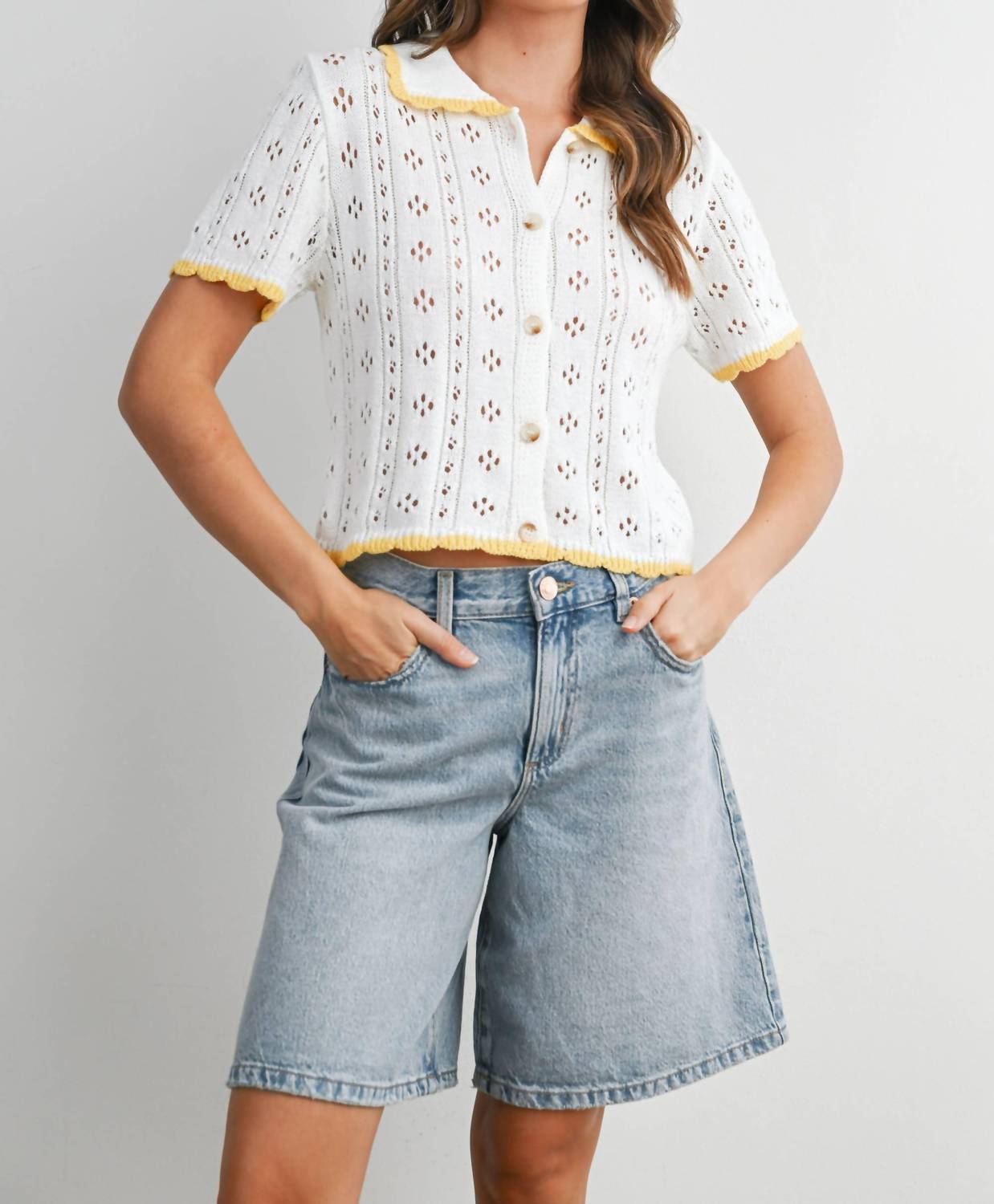Buttermelon - Ada Pointelle Knit Top