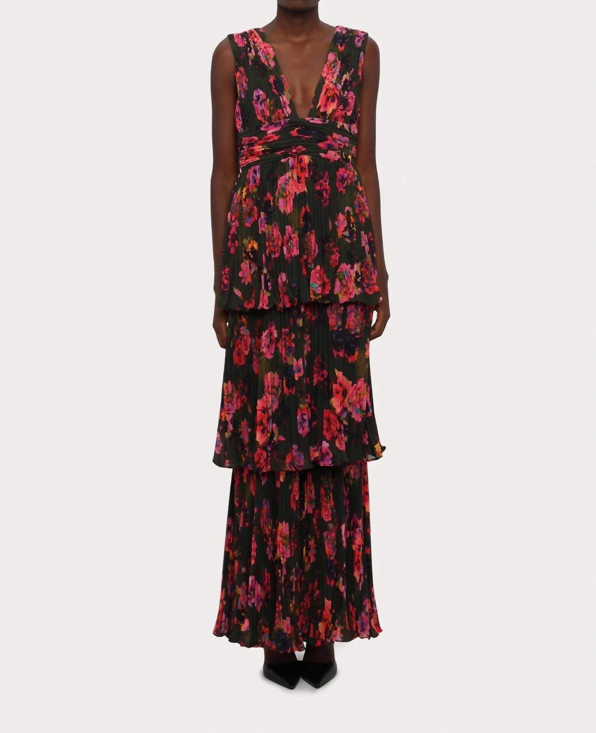 Amur - Fluer Deep V Pleated Gown