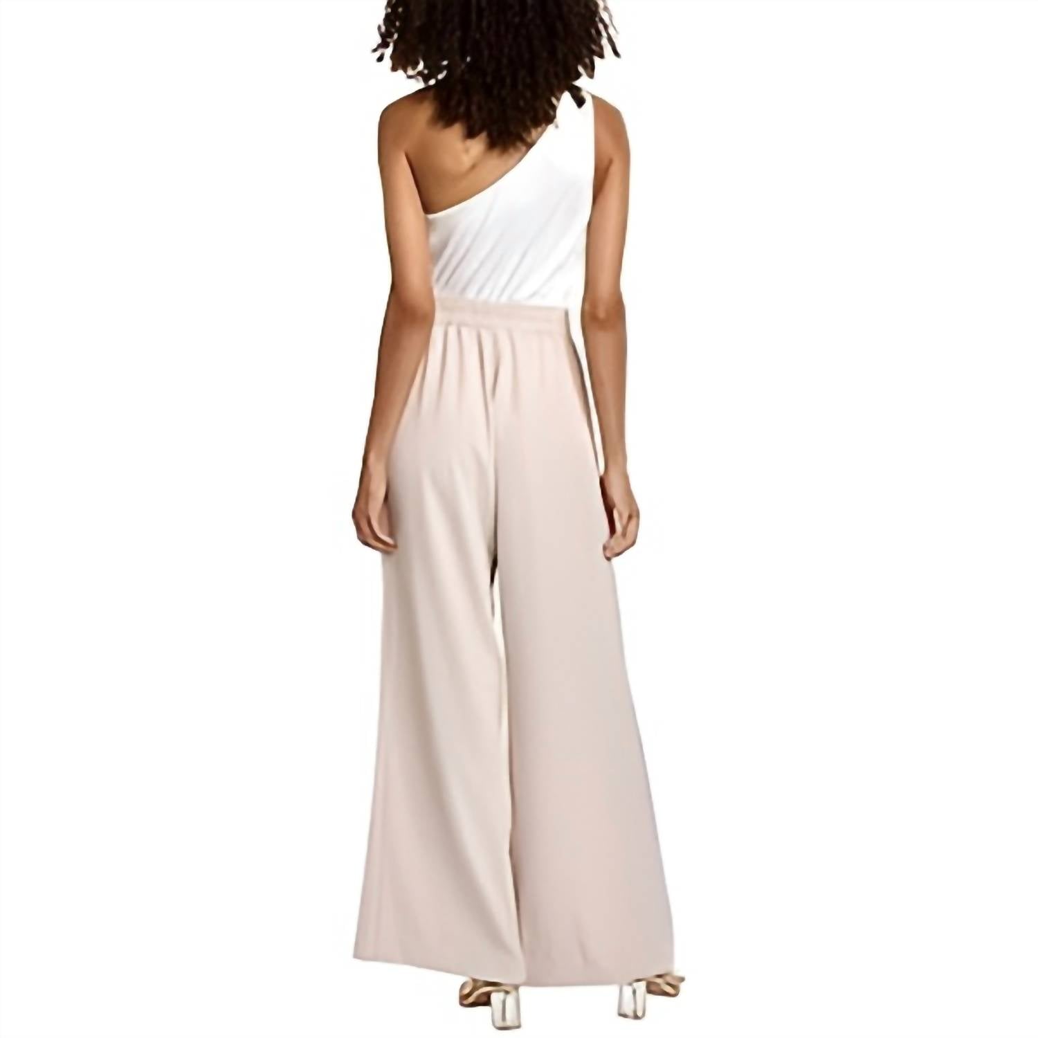line and dot Reese Jumpsuit in ivory beige 1 - women's pants - detail view