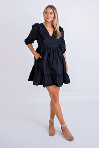 Karlie - Poplin Ruffle Tier Dress