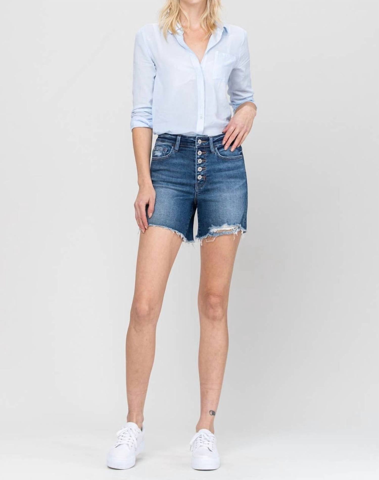 Vervet By Flying Monkey - Haunting High Rise Denim Shorts