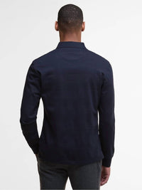 Barbour Men’s Long Sleeve Polo in blue - men's shirt - detail view